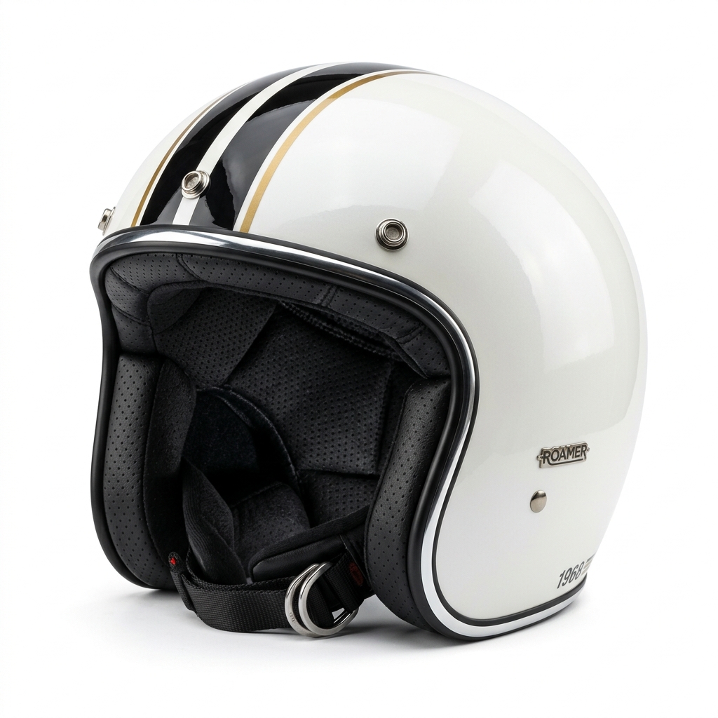 Helm Open Face Dual Racing Stripe